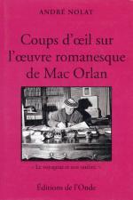 Couverture du livre "Coups d’œil sur l'oeuvre romanesque de Mac Orlan", photo représentant Pierre Mac Oral en train d'écrire, assis à son bureau, en 1961.