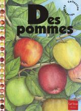 Couverture du livre "Des pommes"représentant des pommes de plusieurs variétés et couleurs