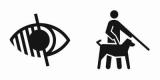 Pictogrammes déficience visuelle et avec chien guide