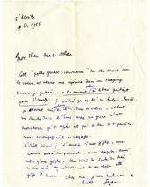 Lettre de Jean Cocteau à Pierre Mac Orlan