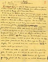 Manuscrit traitant du rugby par Pierre Mac Orlan