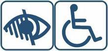 Pictogramme des handicaps visuel et moteur