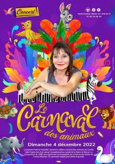Affiche pour le concert "Le carnaval des Animaux" par Patricia Harpaillé