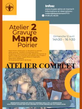 Affiche pour l'atelier de gravure proposé par Marie Poirier