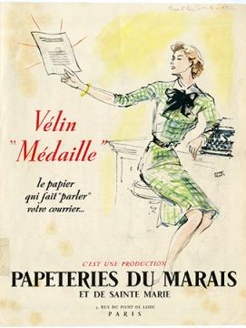 Publicité ancienne pour papier Velin