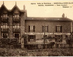 carte postale ancienne représentant l'Hôtel Moderne à Saint Cyr-sur-Morin