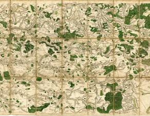 Carte géographique de Cassini pliable de la Brie (Région de Coulommiers, Le Ferté, Montmirail et Sézanne)