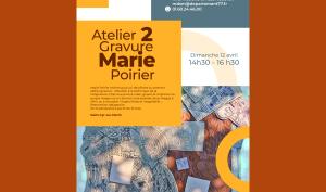 Affiche pour l'atelier de gravure proposé par Marie Poirier