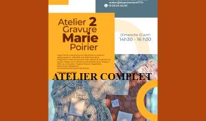 Affiche pour l'atelier de gravure proposé par Marie Poirier