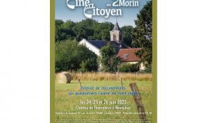 Affiche de l'événement "Ciné Citoyen des 2 Morin" représentant un village rural