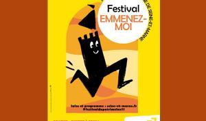 Visuel officiel du festival "Emmenez-moi...", sur fond jaune