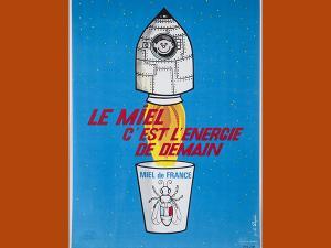 Affiche publicitaire pour le miel de France.