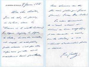 Lettre de Charles de Gaulle à Pierre Mac Orlan