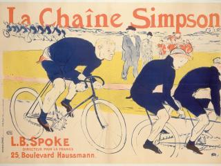 Affiche publicitaire en couleur pour les chaînes de vélo de la marque Simpson, réalisée par Henri de Toulouse-Lautrec en 1896