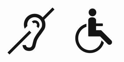 Pictogramme pour les déficiences auditive et motrice