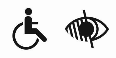 Logos déficiences motrice et visuelle.
