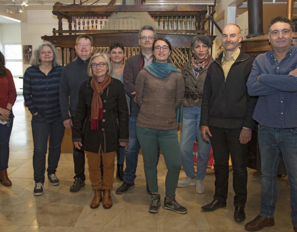 photo de l'équipe du MDSM, en avril 2021, dans l'espace permanent du musée