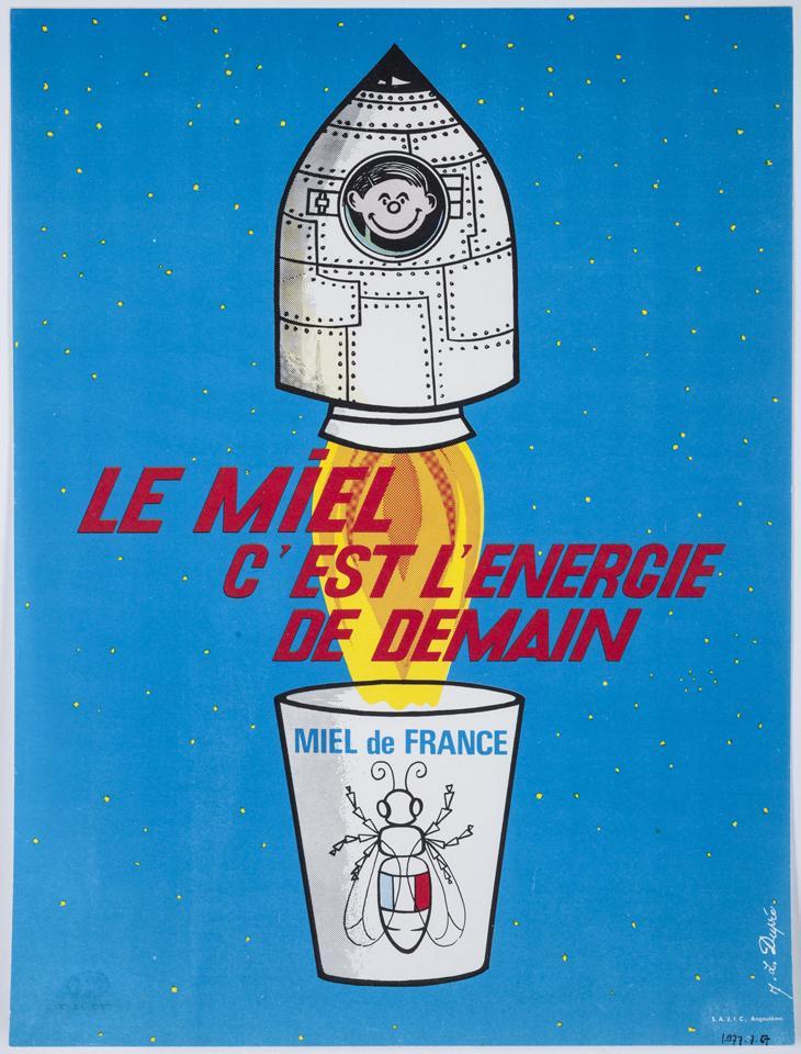 Affiche publicitaire pour le miel de France.