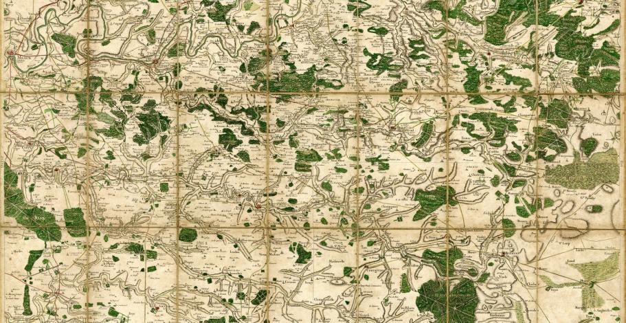 Carte géographique de Cassini pliable de la Brie (Région de Coulommiers, Le Ferté, Montmirail et Sézanne)